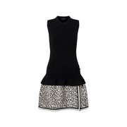 Leopard Print Insert Knit Dress