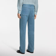 Silk-Blend Denim Pants