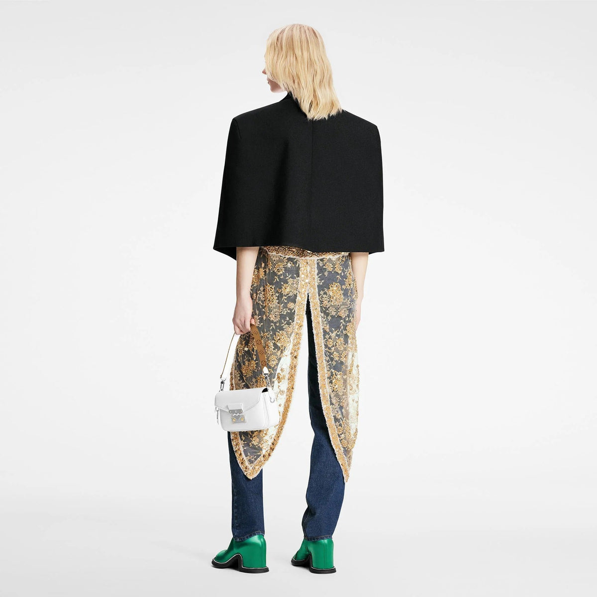 Loose Collar Cape-Sleeve Spencer Jacket