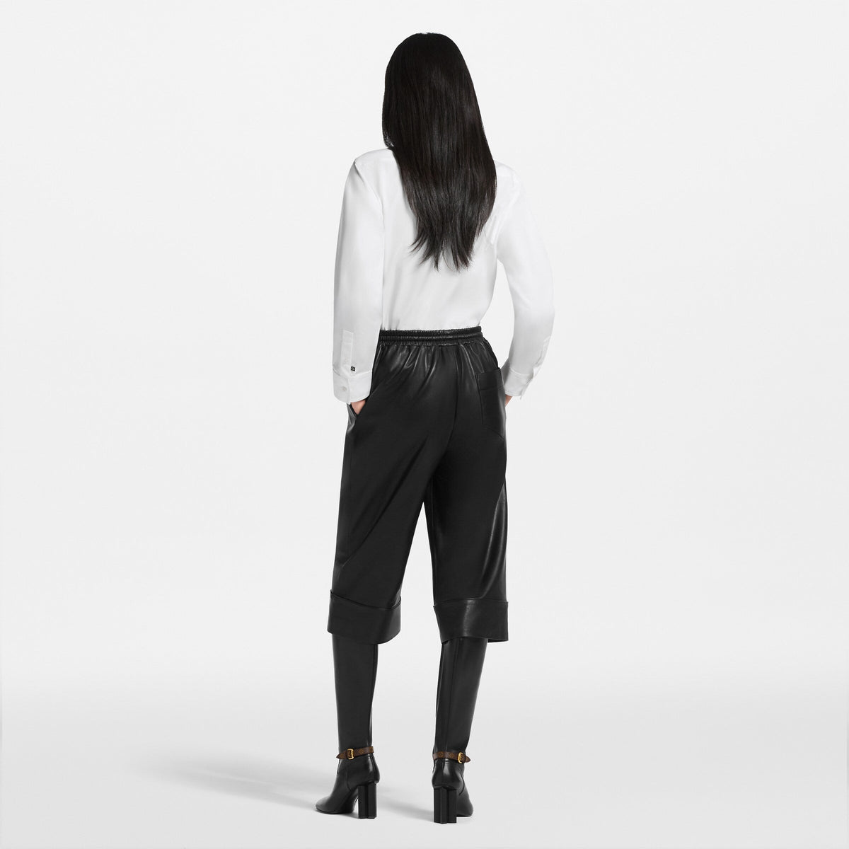 Nappa Leather Capri Pants