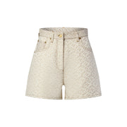 3D Monogram Denim Shorts