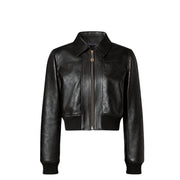 Mahina Accent Leather Bomber Jacket