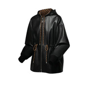 Leather Peplum Parka