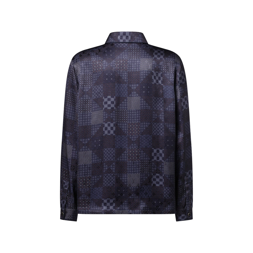 Damier Silk Blend Pajama Shirt