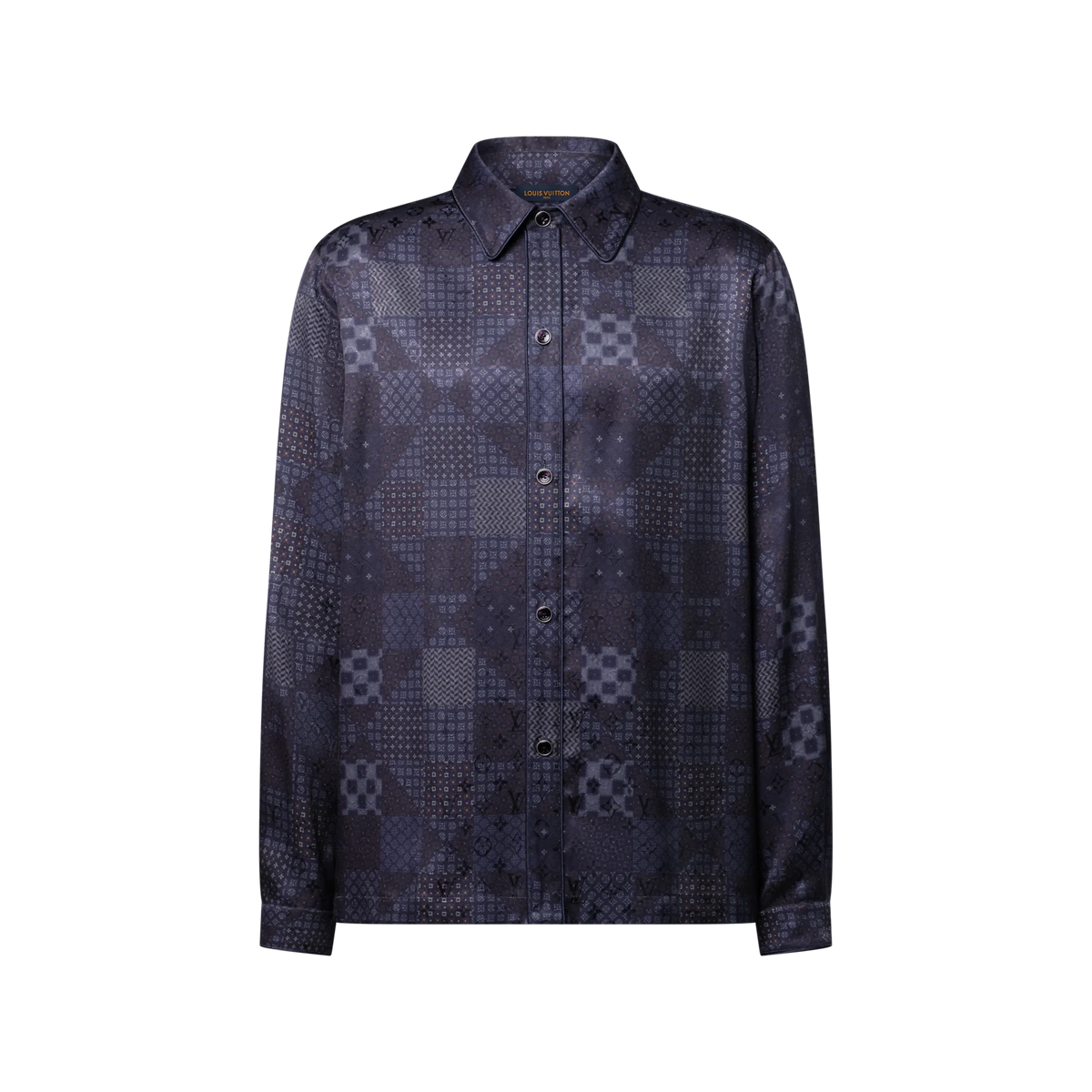 Damier Silk Blend Pajama Shirt