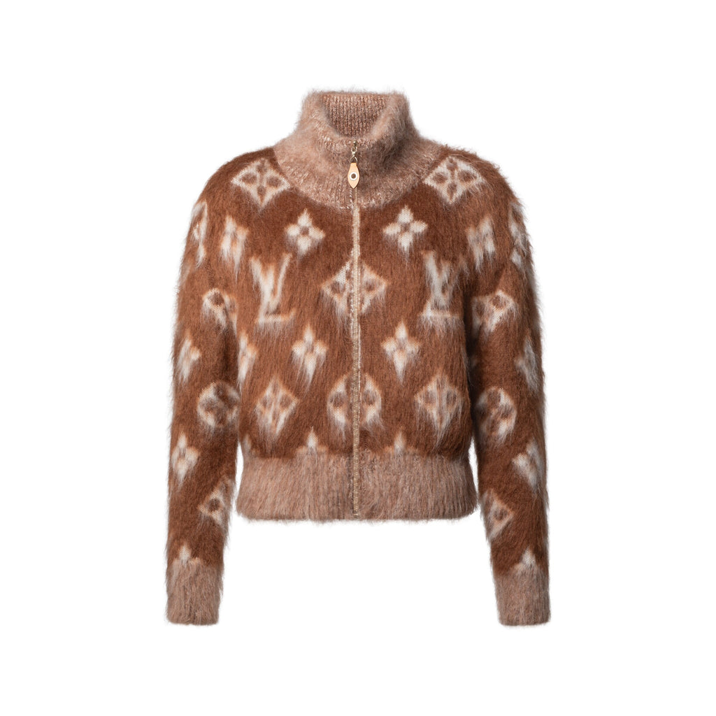 Brushed Monogram Zip-Up Jacket
