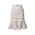 Fringe Trim Tweed Skirt