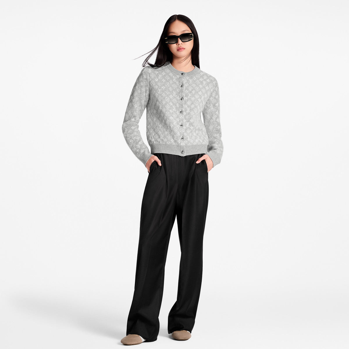 Monogram Brushed Knit Cardigan