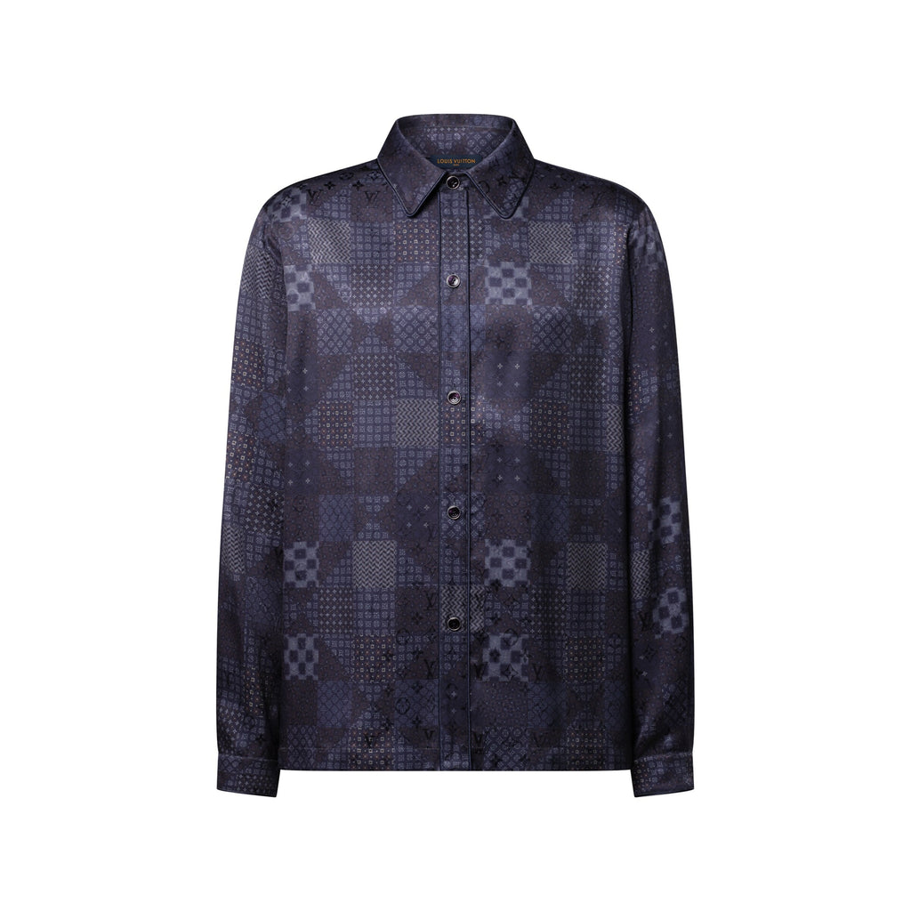 Damier Silk Blend Pajama Shirt