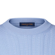 Cable Knit Wool-Cashmere Crewneck