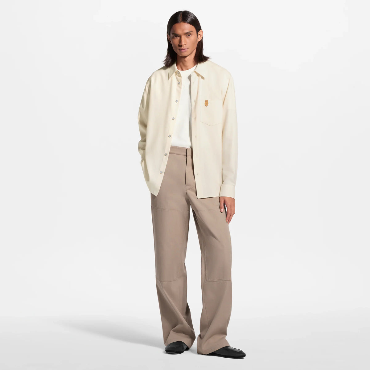 Cashmere Cotton Long-Sleeved Flannel Shirt