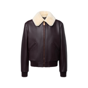 Leather Blouson With Shearling Collar